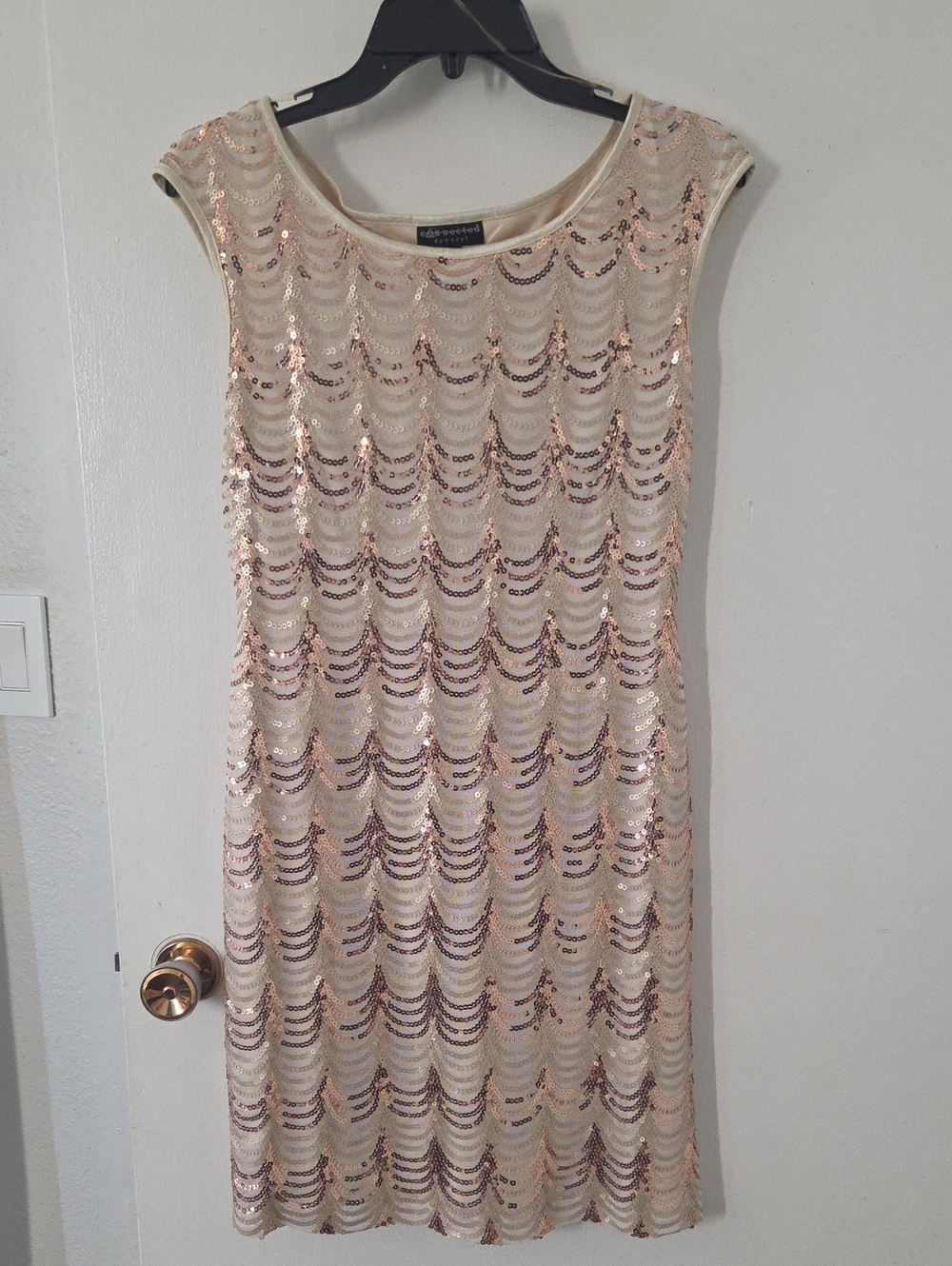Coldwater Creek Rose Gold Sequin Mini Dress